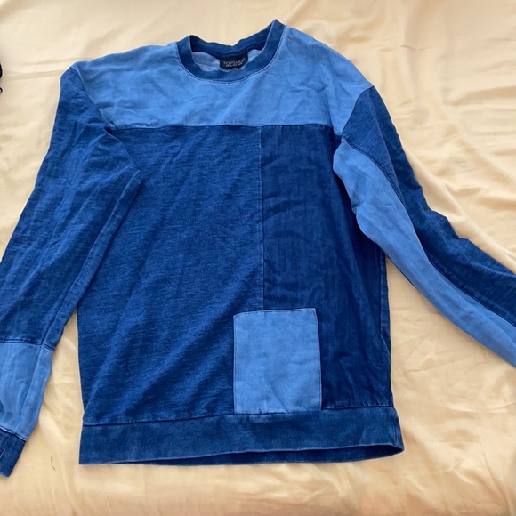 Topshop Denim-liked Long Sleeve T-shirt - Picture 2 of 2